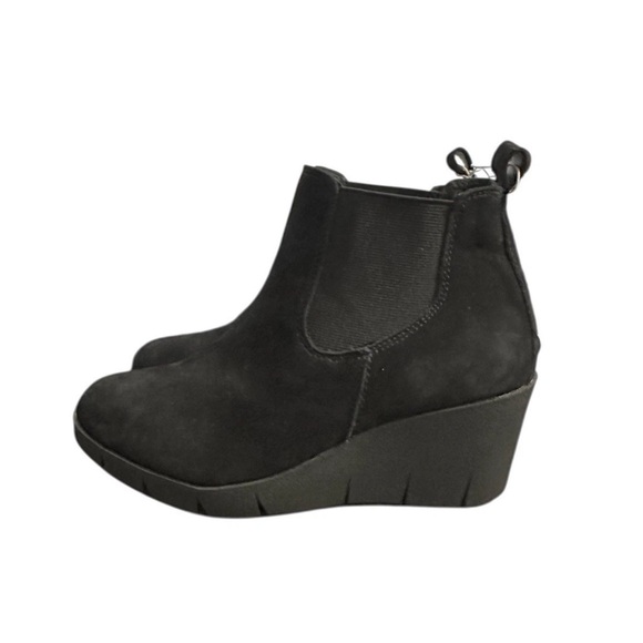 NWT! Cliffs White Mountain Wedge Boots Black Leather Ankle Booties Winter 7 M - Picture 3 of 8